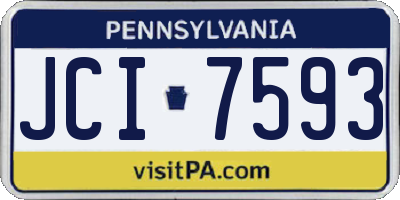 PA license plate JCI7593