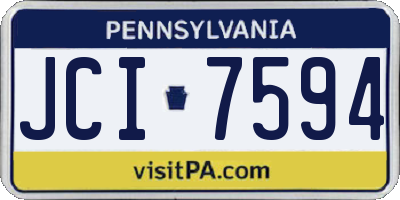 PA license plate JCI7594