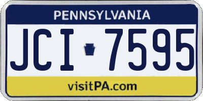 PA license plate JCI7595