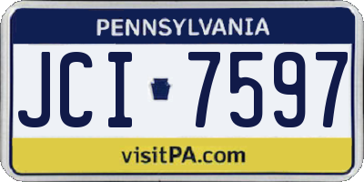 PA license plate JCI7597