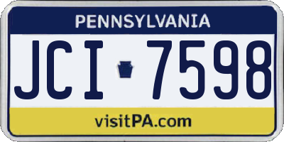 PA license plate JCI7598