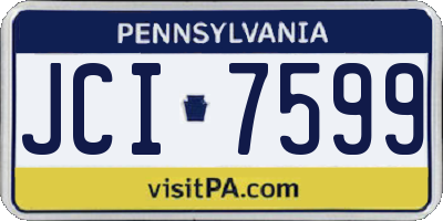 PA license plate JCI7599