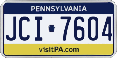 PA license plate JCI7604