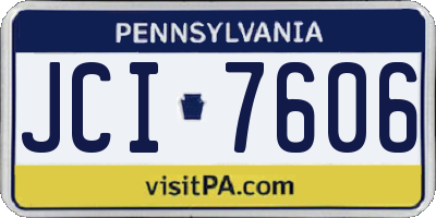 PA license plate JCI7606