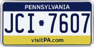 PA license plate JCI7607
