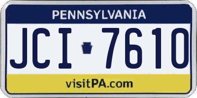 PA license plate JCI7610