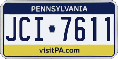 PA license plate JCI7611