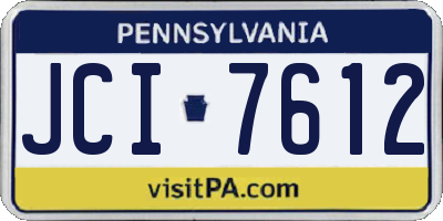 PA license plate JCI7612