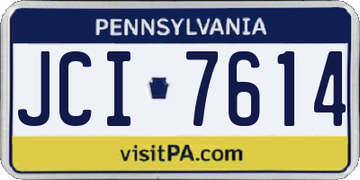 PA license plate JCI7614