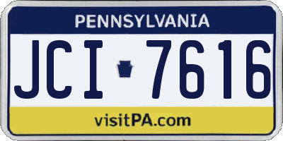 PA license plate JCI7616