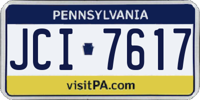 PA license plate JCI7617