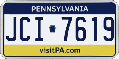 PA license plate JCI7619