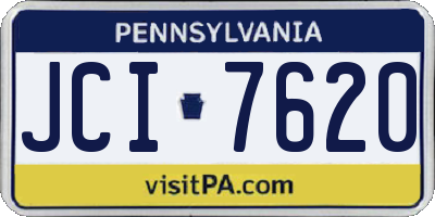 PA license plate JCI7620