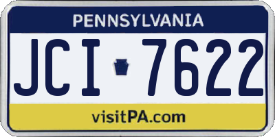 PA license plate JCI7622