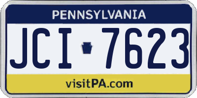 PA license plate JCI7623