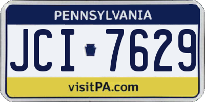 PA license plate JCI7629