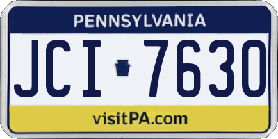 PA license plate JCI7630