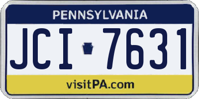 PA license plate JCI7631
