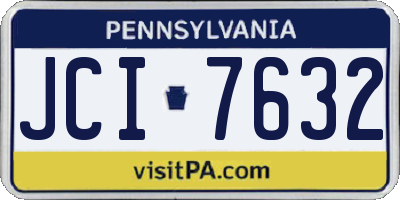 PA license plate JCI7632