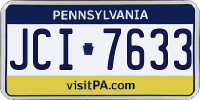 PA license plate JCI7633
