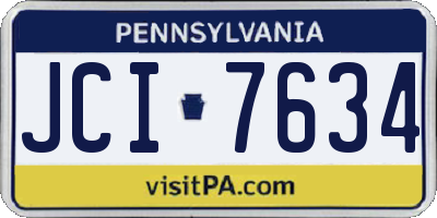 PA license plate JCI7634