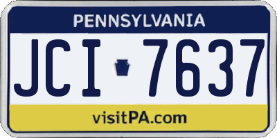 PA license plate JCI7637