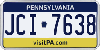 PA license plate JCI7638