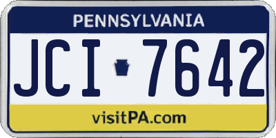 PA license plate JCI7642