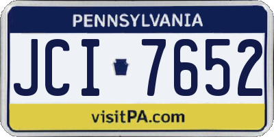 PA license plate JCI7652