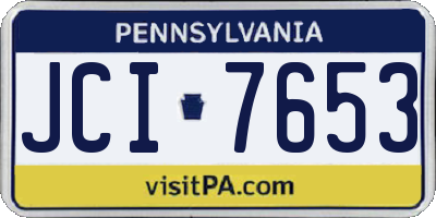 PA license plate JCI7653