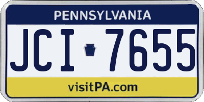PA license plate JCI7655