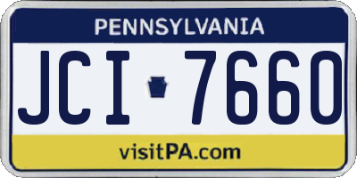 PA license plate JCI7660