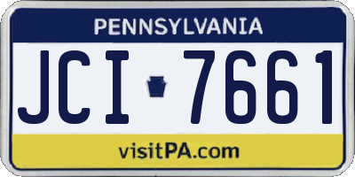 PA license plate JCI7661