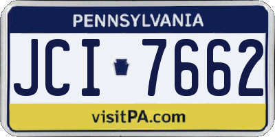 PA license plate JCI7662