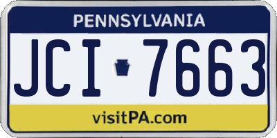 PA license plate JCI7663