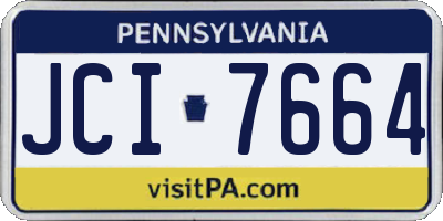 PA license plate JCI7664