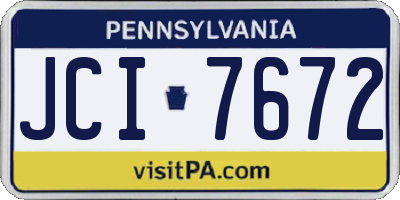PA license plate JCI7672