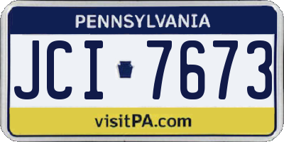 PA license plate JCI7673