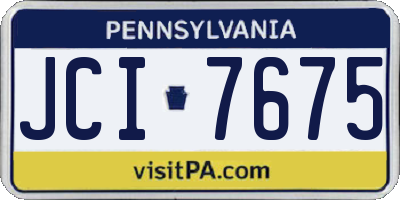 PA license plate JCI7675
