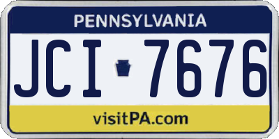 PA license plate JCI7676