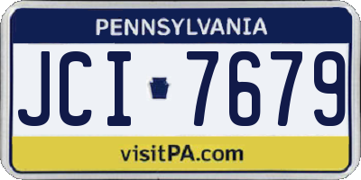 PA license plate JCI7679