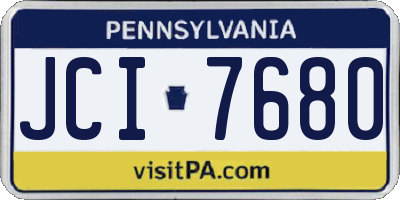 PA license plate JCI7680
