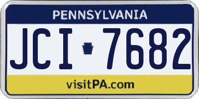 PA license plate JCI7682