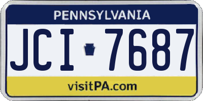 PA license plate JCI7687