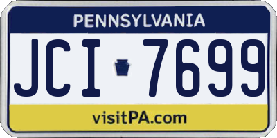 PA license plate JCI7699
