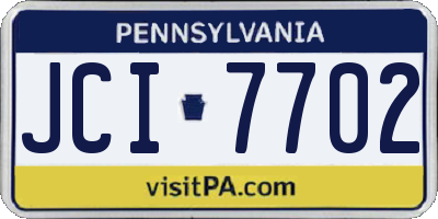 PA license plate JCI7702