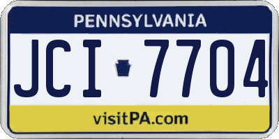 PA license plate JCI7704
