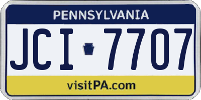 PA license plate JCI7707