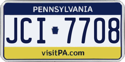 PA license plate JCI7708