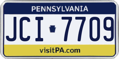 PA license plate JCI7709